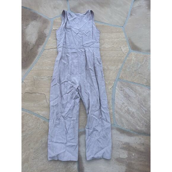 Mod Ref Jumpsuit Womens Medium Beige Cottagecore Straight Flare Cropped Cotton - Picture 3 of 4